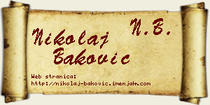 Nikolaj Baković vizit kartica